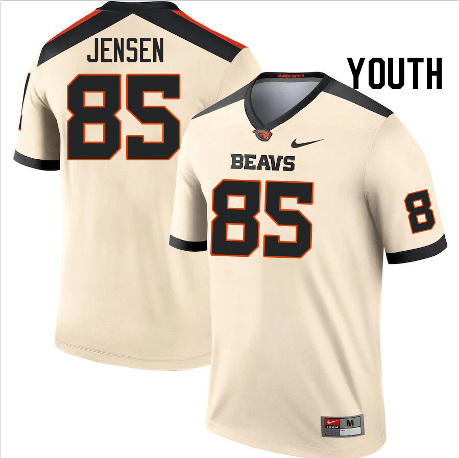 Youth #85 Cooper Jensen Oregon State Beavers College Football Jerseys Stitched-Cream